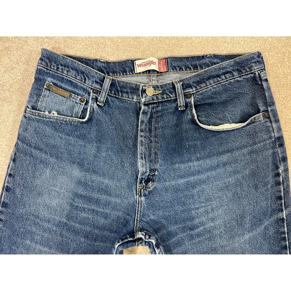 Wrangler Mens Regular Fit Blue‎ Denim Jeans Size 36x30 MGW20DD